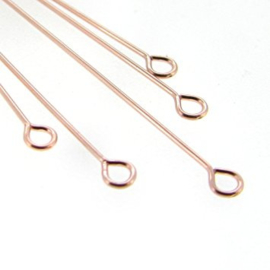 100 x Rose Gold Kettelstiften 50 mm dikte 0,7mm