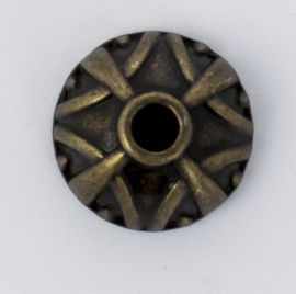 10x Geelkoperen kralenkapjes 9 x 4 mm