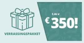 Mega verrassing pakket t.w.v. minimaal 350 euro! ( op = op!)