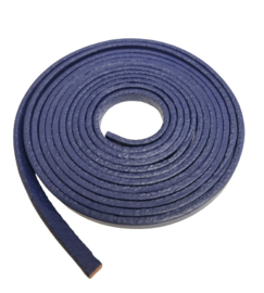 100cm  DQ leer plat 5 x 2mm donker blauw