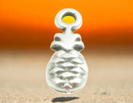 2 x DQ metaal hanger ananas 5 x 12mm Ø1,5mm antiek zilver kleur (Nikkelvrij)