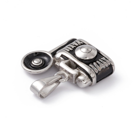 1 x RVS 304 hanger camera foto toestel  18,5 x 21 x 8 mm – gat 2,5 x 7,5 mm – RVS kleur