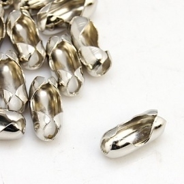 10 keer nikkel platinum kleur connectors voor -ball chain kettingen  3mm