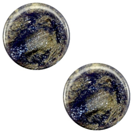 1 x 7 mm platte cabochon Polaris Elements Stardust Midnight blue