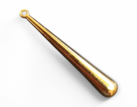 DQ metaal hanger druppel 42x6mm goudkleur, oogje 1,5 mm (Nikkelvrij)