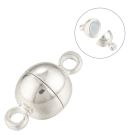 2 x Magneetsluiting – zilverkleur – ca. 6 x 11,5 mm – gat ca. 1,2 mm (nikkelvrij)