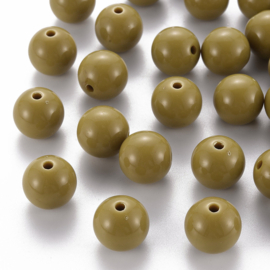 10 x Acryl kralen rond 16 x 15 mm – gat 2,8 mm – Dark Goldenrod