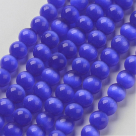 10 stuks prachtige cateye kraal 10mm medium blue