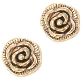 2 x Floating Charms Roos Goud 7mm