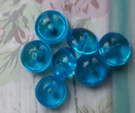 15x blauwe discvormige glaskraal 5 x 9 mm gat: 1 mm