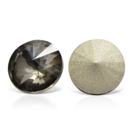 1 x Puntsteen Rivoli Preciosa voor Puntsteen SS45 Setting c.a.10 x 5mm Black Diamond