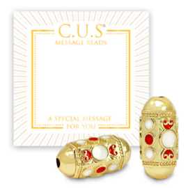 1 x C.U.S® sieraden message beads Gold-red