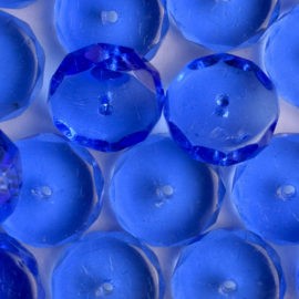 10 x Tsjechische kralen kristal facet disc 5 x 13mm kleur: kobalt blauw gat: 1mm