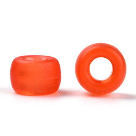 20 x  Rondellen acryl kralen 9 x 6mm Gat: 3,8mm Frosted Tomato