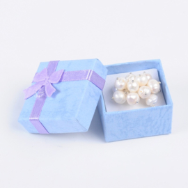 5 x luxe cadeau doosjes voor bijvoorbeeld ringen 41 x 41 x 26mm  blauw