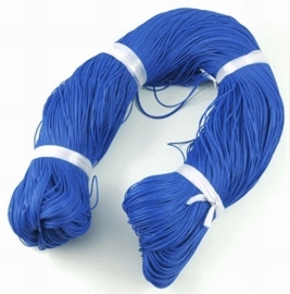 10 meter waxkoord 1mm blauw katoen