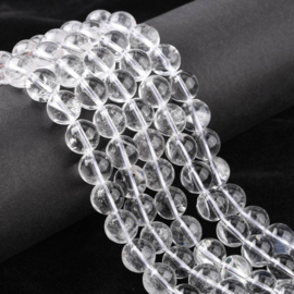 10 x Edelsteen kralen bergkristal 10 mm – gat 1,2 mm – transparant