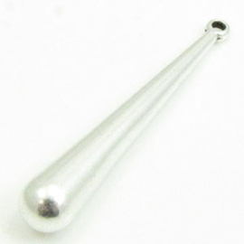 1 x DQ metaal hanger pegel antiek zilver kleur ca. 42 x 6mm Ø1,5mm (Nikkelvrij)