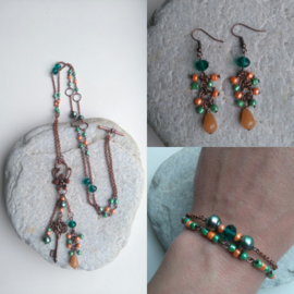 Leuke set: Zomers groen - oranje ♥