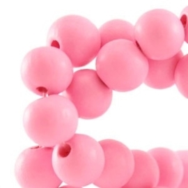 10 x Houten kraal rond 12 mm Sweet pink