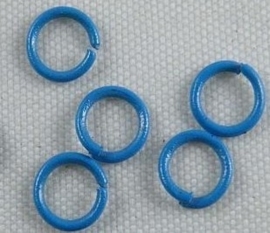 C.a. 100 x blauwe ringetjes 5mm x 0,7mm