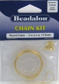Per stuk Beadalon chain kit gold 0,9mm
