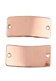 2 x metalen naamlabel tussenzetsels rechthoek 30x15mm rose gold