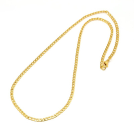 Stainless steel RVS ketting 3mm dik lengte: 43~45cm kleur goud