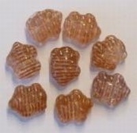 10 stuks Glaskraal schildpadje transparant/bruin 12,5 x 5mm