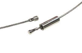 4 stuks spang-draad-staaldraad-kabel sluitingen 3-delig tot 1mm dik draad 13 x 4mm, gat: 1mm Goudkleur