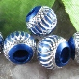 10 x Prachtige blauwe aluminium kraal 10mm