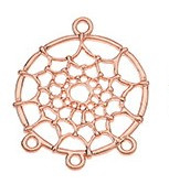 DQ metalen bedels dreamcatcher  rosegold  34 x 28 x 2mm