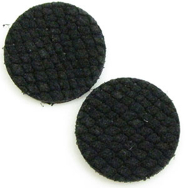 15 x DQ Suede Cabochon 7mm Reptiel Zwart