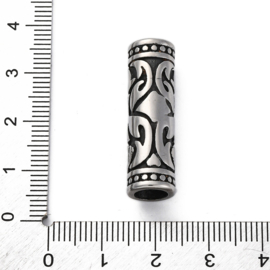 1 x RVS 304 buiskraal European Jewelry Davidster 30 x 9 mm – gat 6,5 mm – antiek zilverkleur
