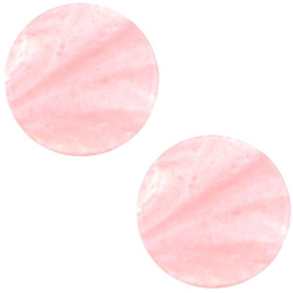 1 x Polaris cabochon plat 12mm Mosso shiny Pastel coral pink