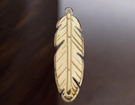DQ metaal hanger veer 45mm goudkleur , oogje 2,3 mm (Nikkelvrij)