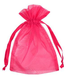 c.a. 100 stuks organza zakjes 9 x12cm Hot Pink