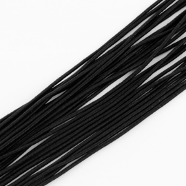 1 meter gekleurd elastisch draad van rubber voorzien van een laagje stof  2,5mm Black