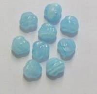 10 Stuks Glaskraal bloempje blauw/wit gemeleerd 10 mm