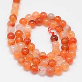 10 x  edelsteen kraal natuurlijke Carnelian, Carneool Kleur: peach/orange 6 mm