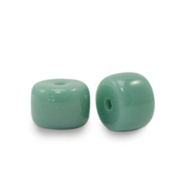 20 x rondellen glaskralen Sea green  6mm