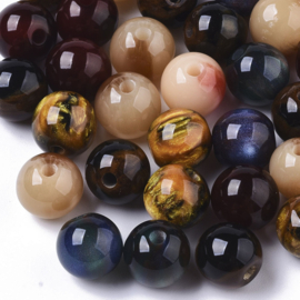 15 x ronde facet resin kralen gemeleerde 8mm gat 1,6mm