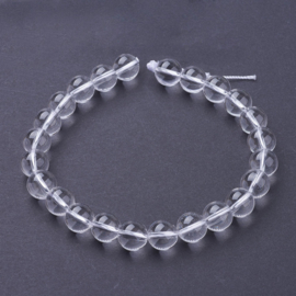 10 x Edelsteen kralen bergkristal 8 mm – gat 1 mm – transparant