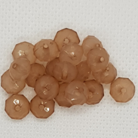 30 x Acryl facet kralen Donut Nude Beige Bruin 6mm