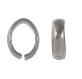 2 x Roestvrij stalen (RVS) Stainless steel onderdelen buighanger voor bedel  afm. 13 x 10 mm