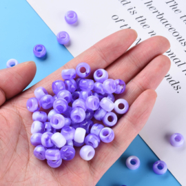 15 x Two tone acryl kralen rondellen 11 x 8 mm – gat 5 mm – Slate Blue