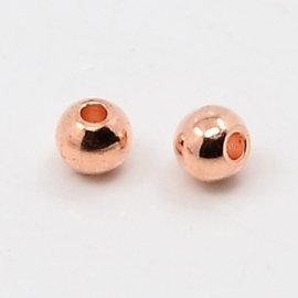 10 x  Rose Gold kraaltjes, 6mm gat c.a. 1,5mm