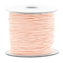 3 meter gekleurd elastiek draad 0,8mm van rubber voorzien van een laagje stof Light peach