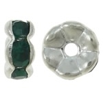 50 stuks Verzilverde Kristal Rondellen 7 mm groen