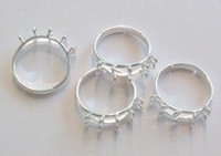 Verstelbare verzilverde basis ring, Ø c.a.18 mm